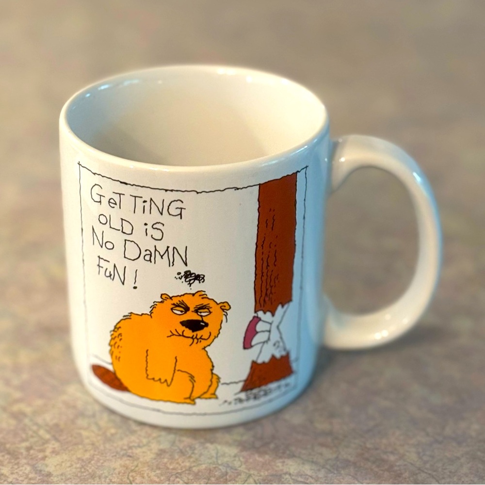 80's "Getting old is no damn fun!" Coffee Mug - Carlton Cards Stoneware Mug